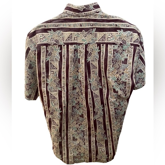 COOKE STREET Honolulu Reverse Print Purple Tropical Aloha Hawaiian Shirt L Large - Picture 3 of 6